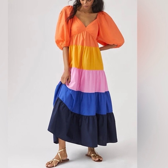 FARM Rio Dresses & Skirts - FARM Rio for Anthropologie Vibrant Multi-Color Maxi Dress